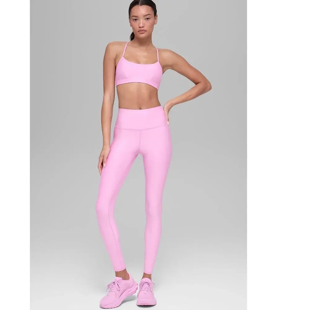 Alo Yoga High Waist Airlift Legging Candy Heart Pink (Full Length) Black XS NWT - Picture 2 of 8